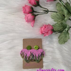 Fire heart earrings