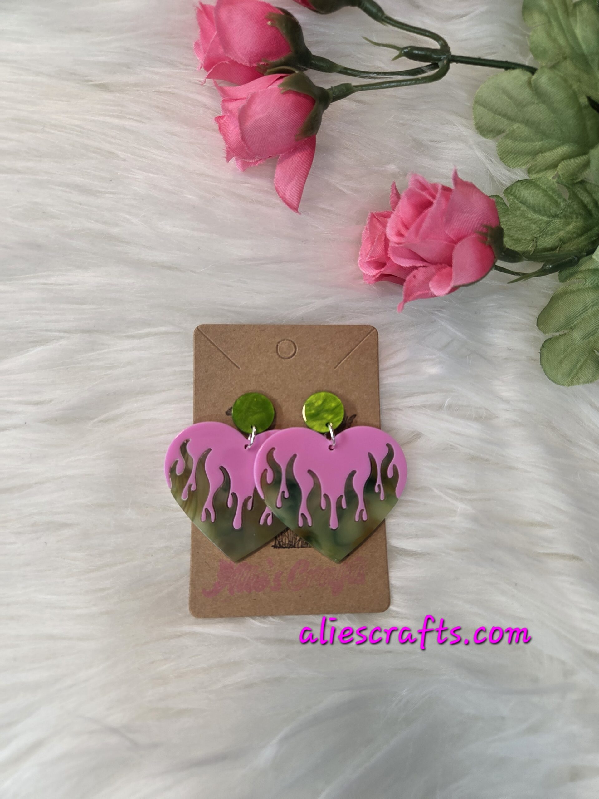 Fire heart earrings - Image 3