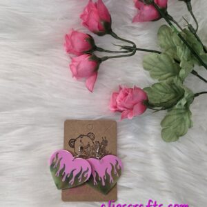 Fire heart earrings