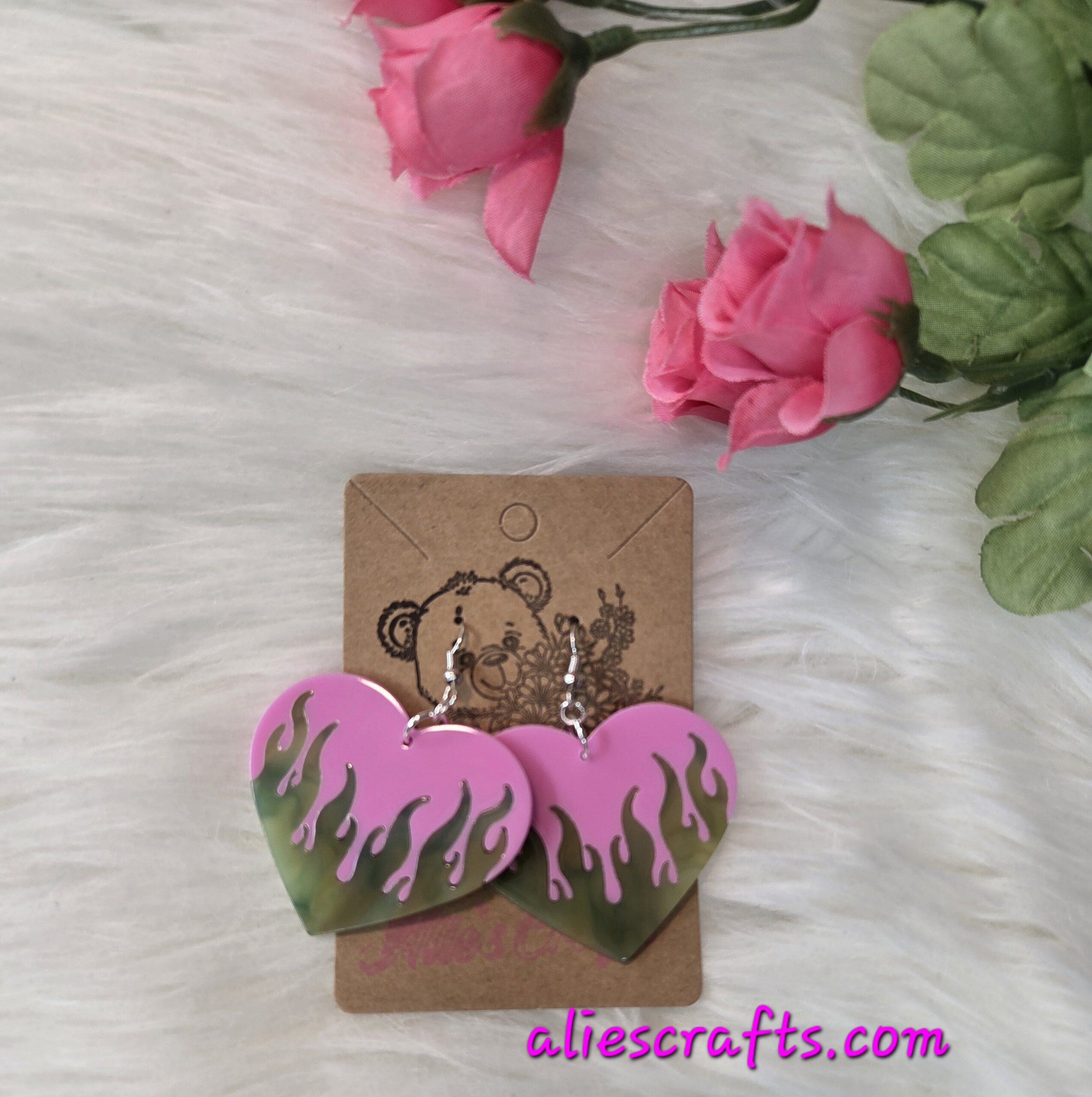 Fire heart earrings - Image 4