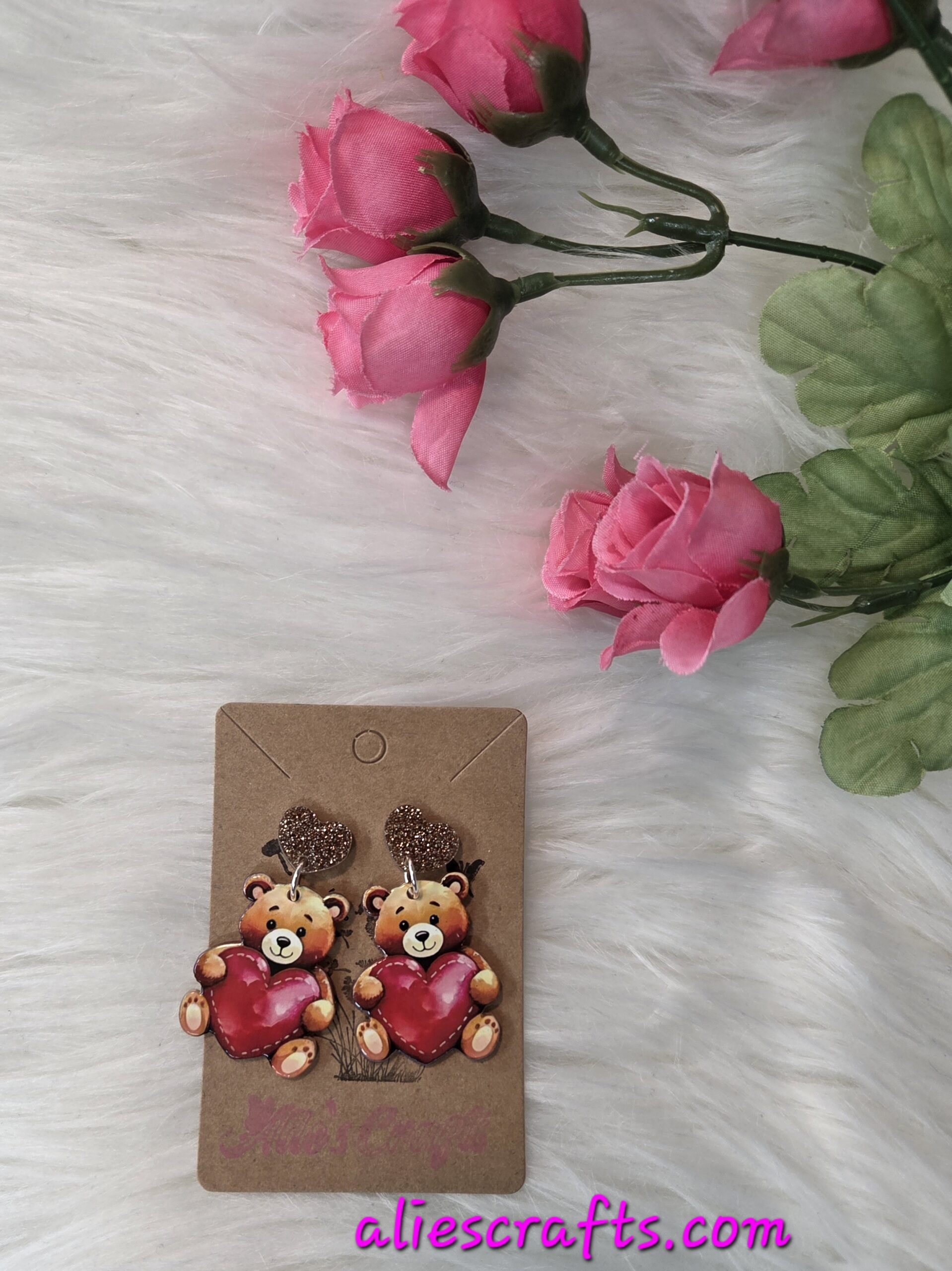 Teddy bear earrings