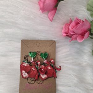 Strawberry and bows earrings