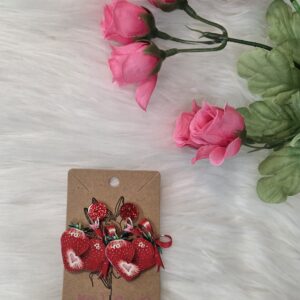 Strawberry and rose earrings