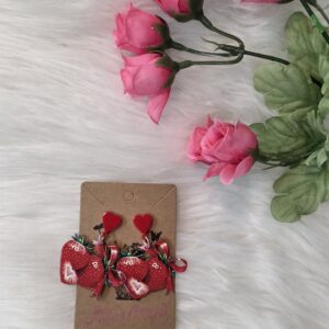 Strawberry and bow earrings