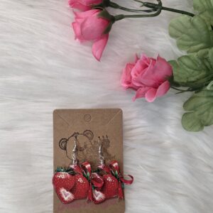 Strawberry and bow earrings