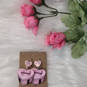 Heart box earrings