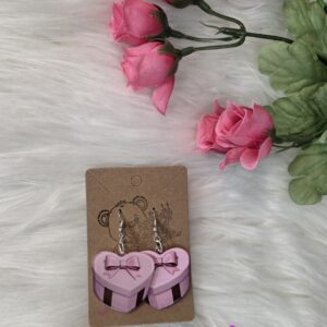 Heart box earrings