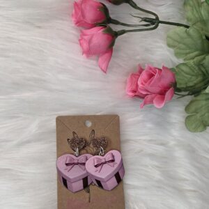 Heart box earrings