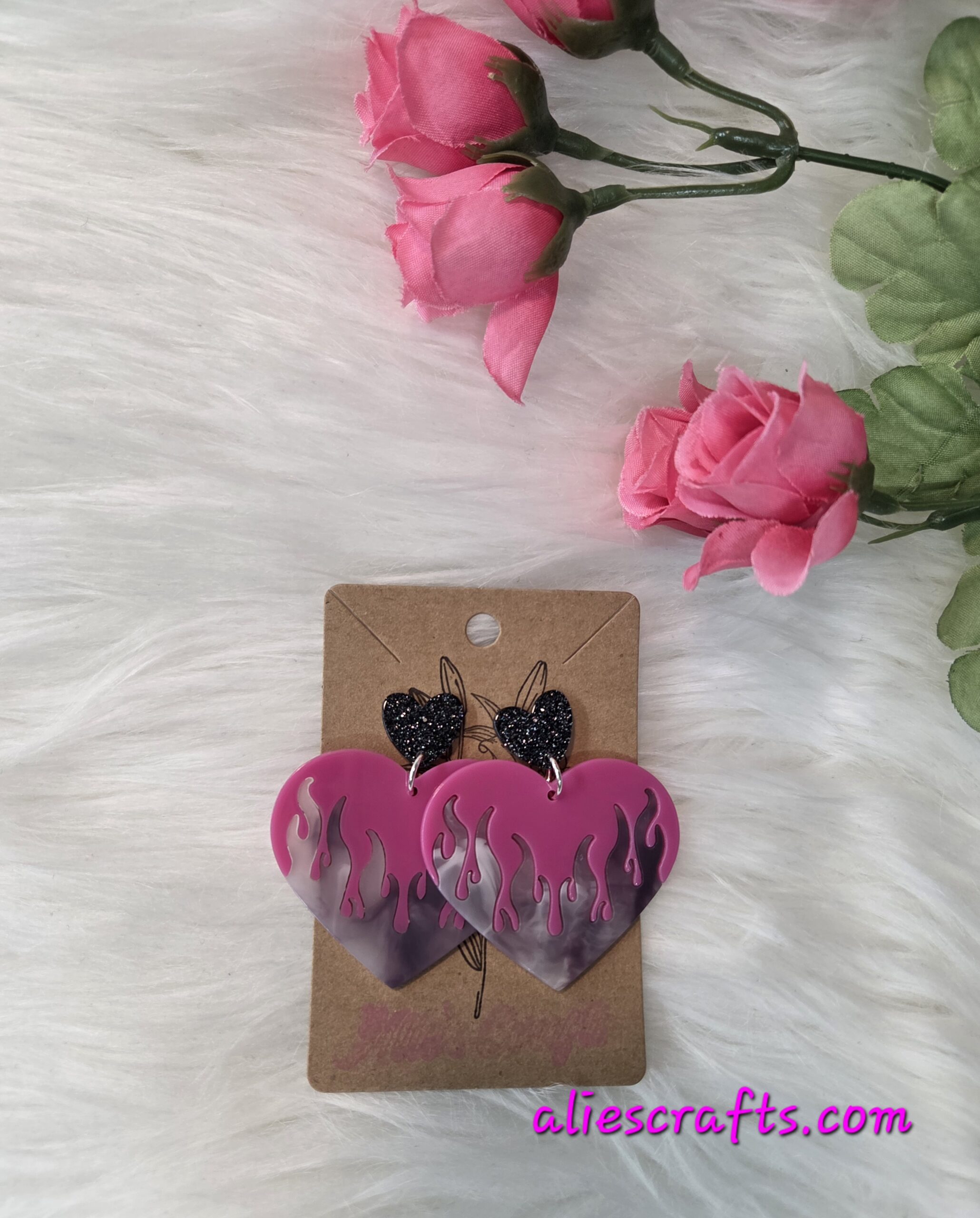 Fire heart earrings - Image 2