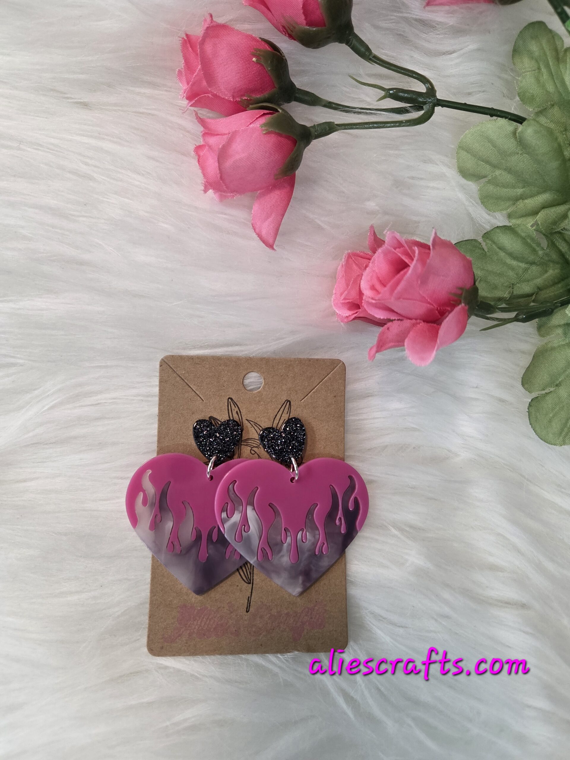 Fire heart earrings - Image 4
