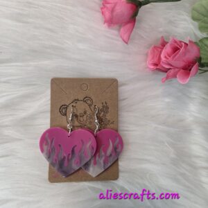 Fire heart earrings