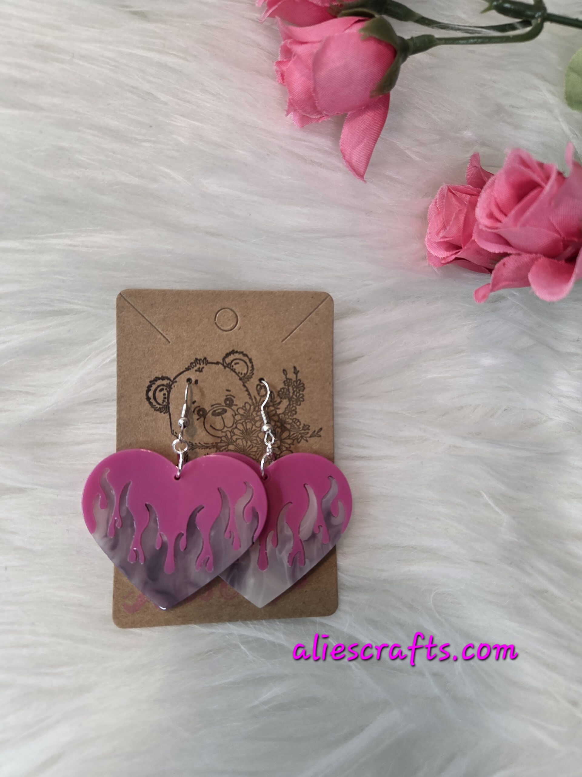 Fire heart earrings - Image 3