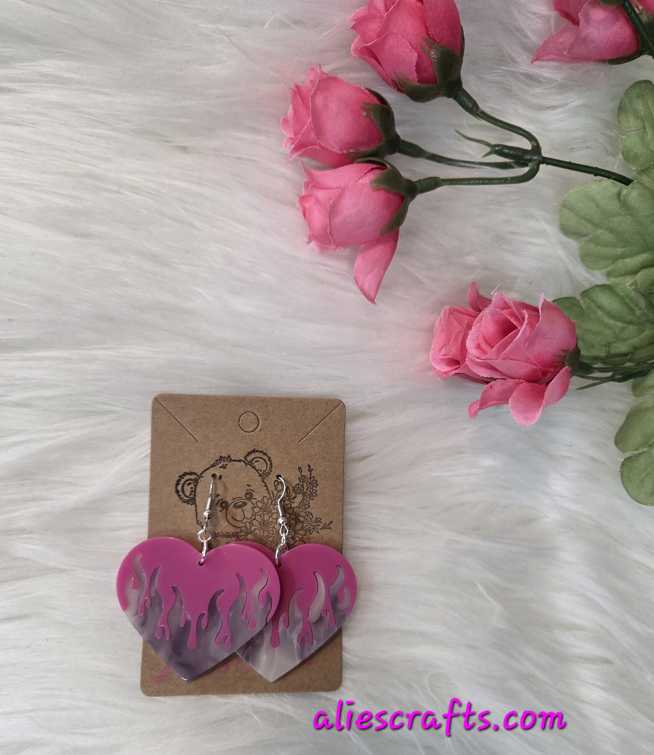 Fire heart earrings - Image 4
