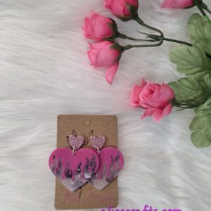 Fire heart earrings