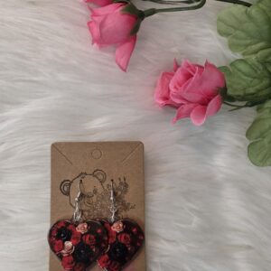 Heart rose earrings