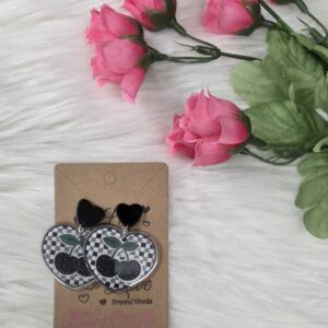 Cherry heart earrings