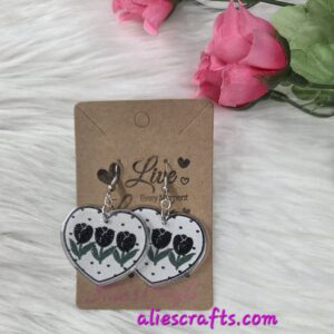 Tulip heart earrings