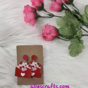 Heart envelope earrings