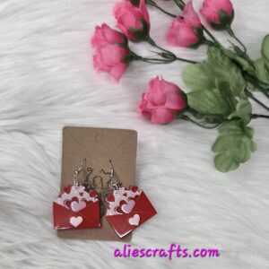 Heart envelope earrings