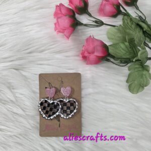 20251228_114709 Checkered heart earrings