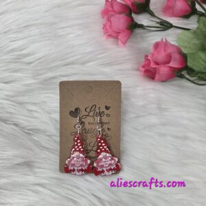 Happy v day gnome earrings