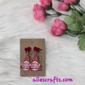 Happy v day gnome earrings