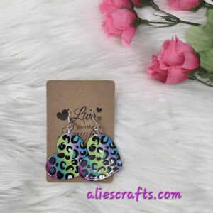 Cheetah heart earrings