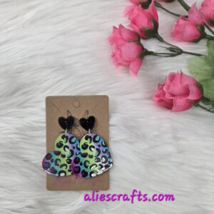 Cheetah heart earrings