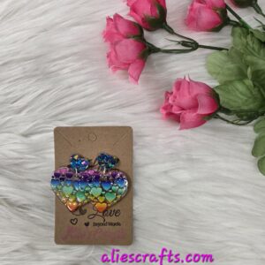 Multi colored heart earrings