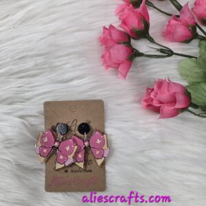 Pink bow earrings