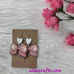Heart bow earrings