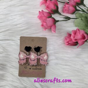 Heart bow earrings