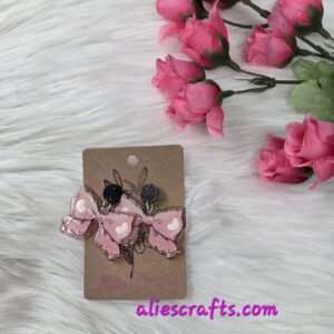 Heart bow earrings
