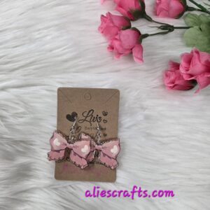 Heart bow earrings