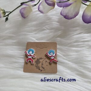 Cat in the hat earrings