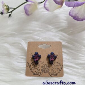 Rose cross earrings