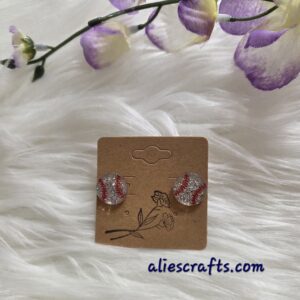 Baseball stud earrings
