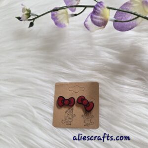 Hello kitty bow earrings