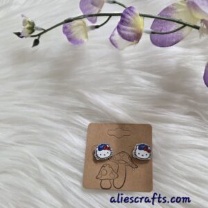 Dodgers hello kitty earrings
