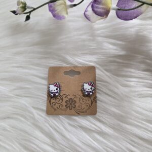 Winky hello kitty earrings