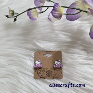 Hello kitty love earrings