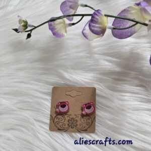 Lotso strawberry bear earrings