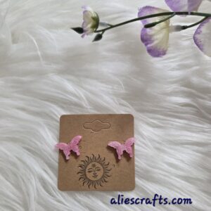Dark pink butterfly earrings