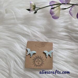 Light blue butterfly earrings
