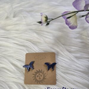 Dark blue butterfly earrings