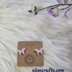 Light pink butterfly earrings