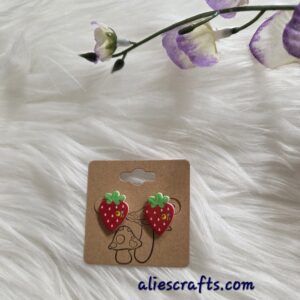 Strawberry with bee earrings