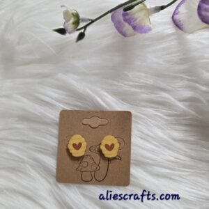 Beehive heart earrings