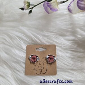 Pig flying earrings