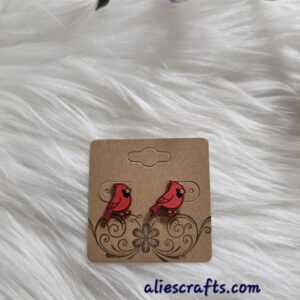 Red bird earrings